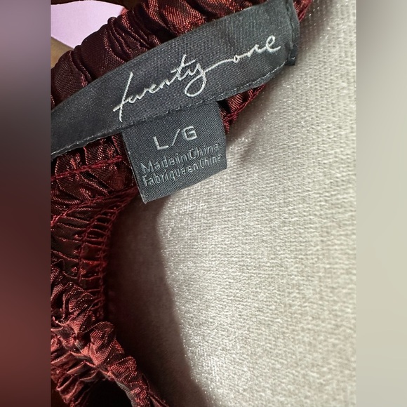 Forever 21 Semi Formal Red Taffeta Burgundy Dress Size Large - Picture 10 of 12